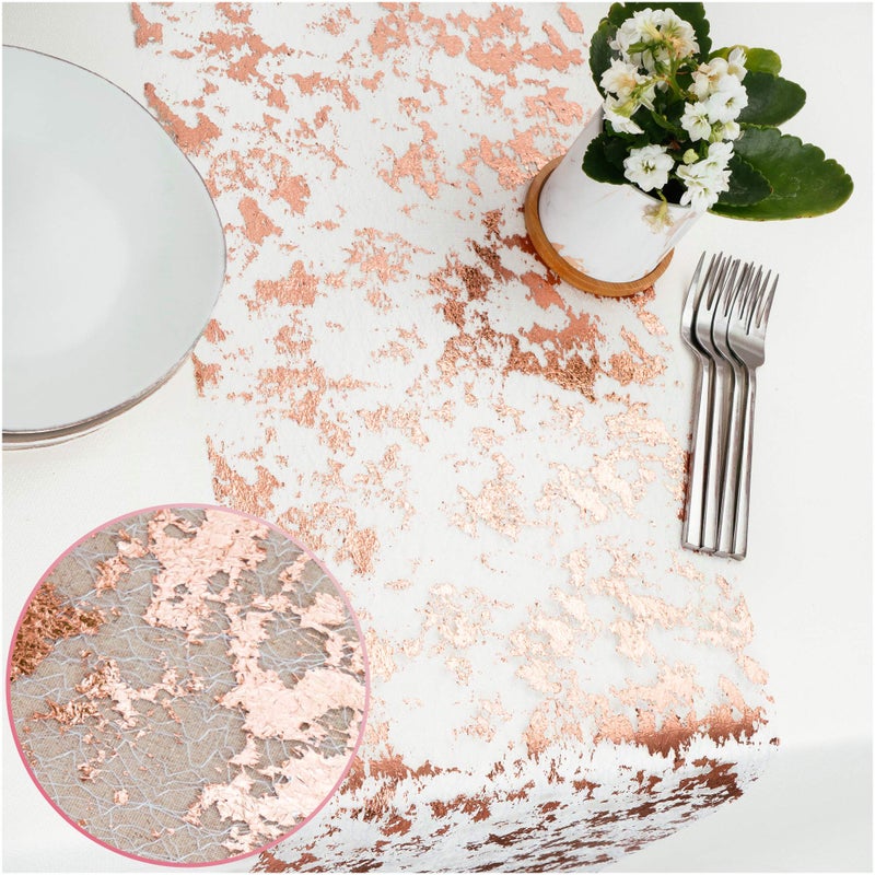 PapaKit Sparkle Metallic Rose Gold Thin Table Runner 11"x84", Pack of 2 for Holidays, Wedding, Parties and Everyday Decoration - Image 4